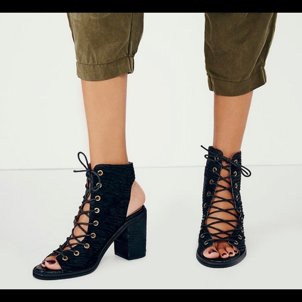 Jeffery Campbell x Free people lace up black shoes